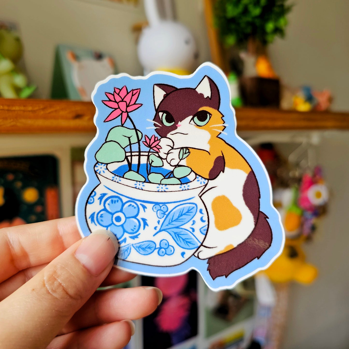 Aquatic Calico Cat Sticker