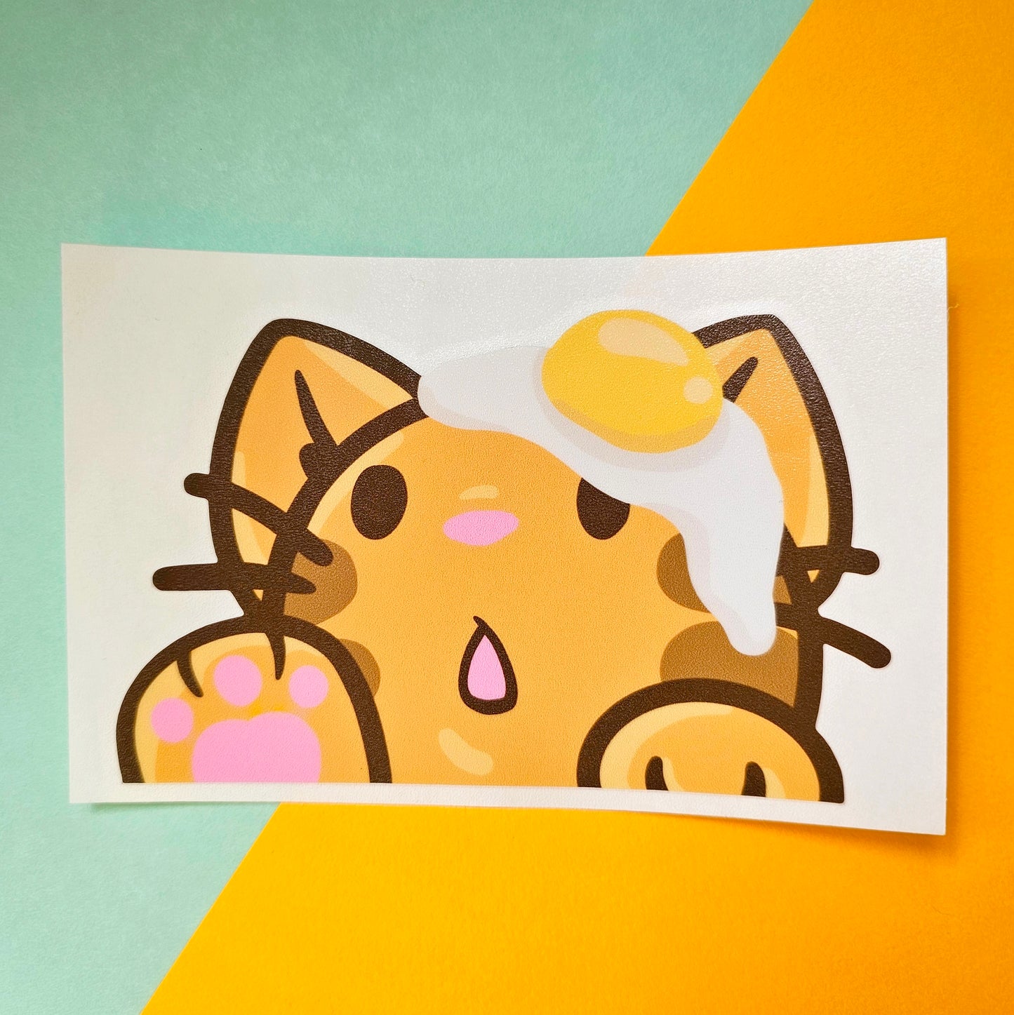 Egg Cat Peeker Decal