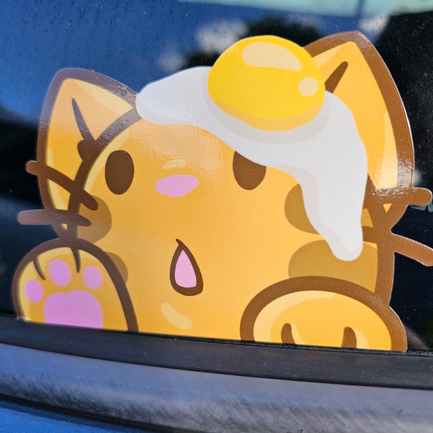 Egg Cat Peeker Decal