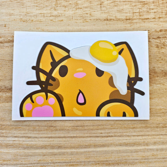 Egg Cat Peeker Decal