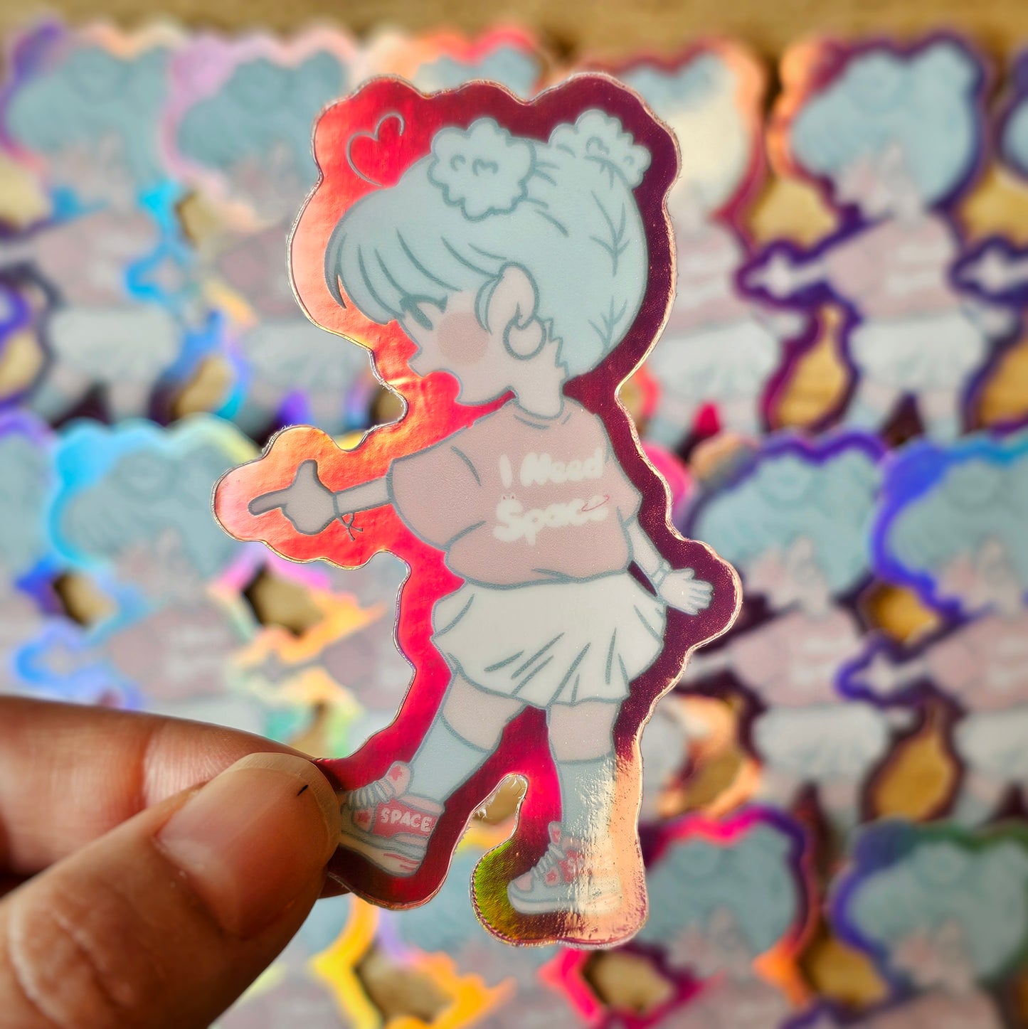 Space Girl Holographic Sticker