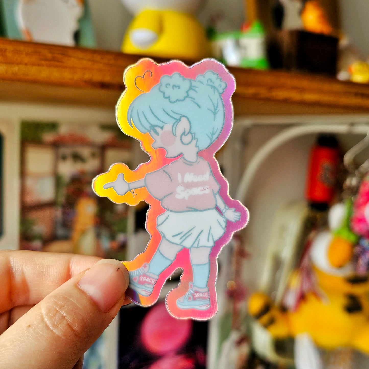 Space Girl Holographic Sticker