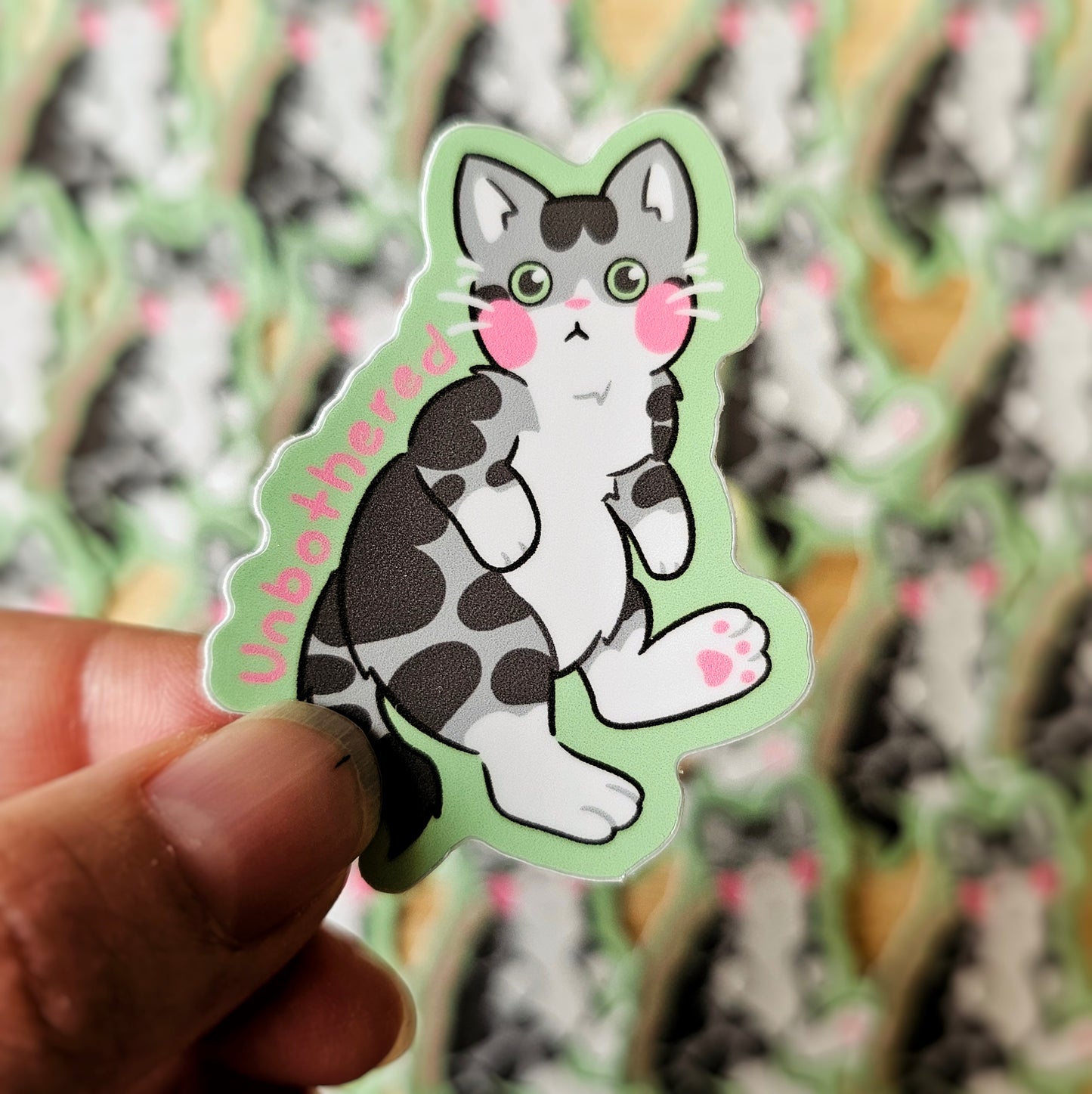 Unbothered Tiny Kitty Sticker