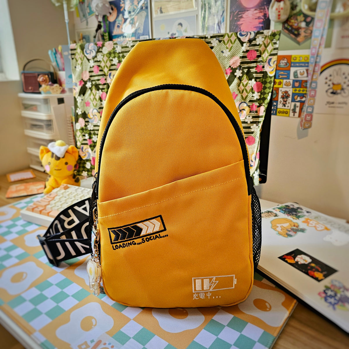 Lug Windsail Sling One Shoulder Bag Backpack in Bouquet Yellow Nylon Quilted Lug Matte Luxe Cargo Mini Backpack - Volley - QVC.com main image 3