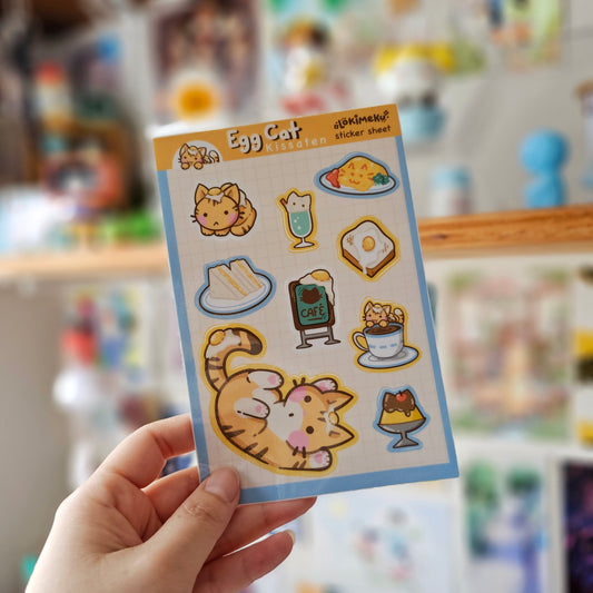 Egg Cat Kissaten Sticker Sheet