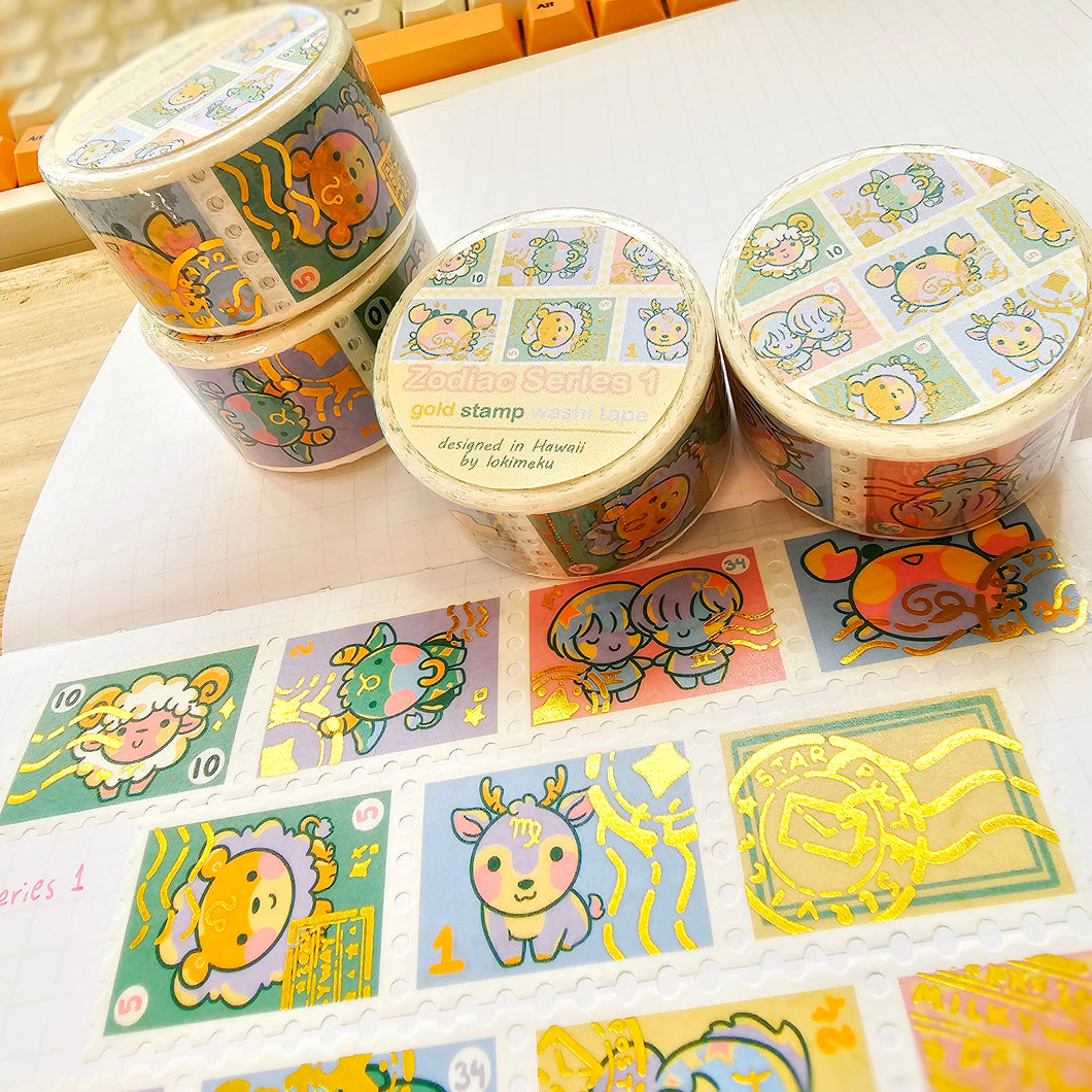 Zodiac Series Gold Stamp Washi Tapes