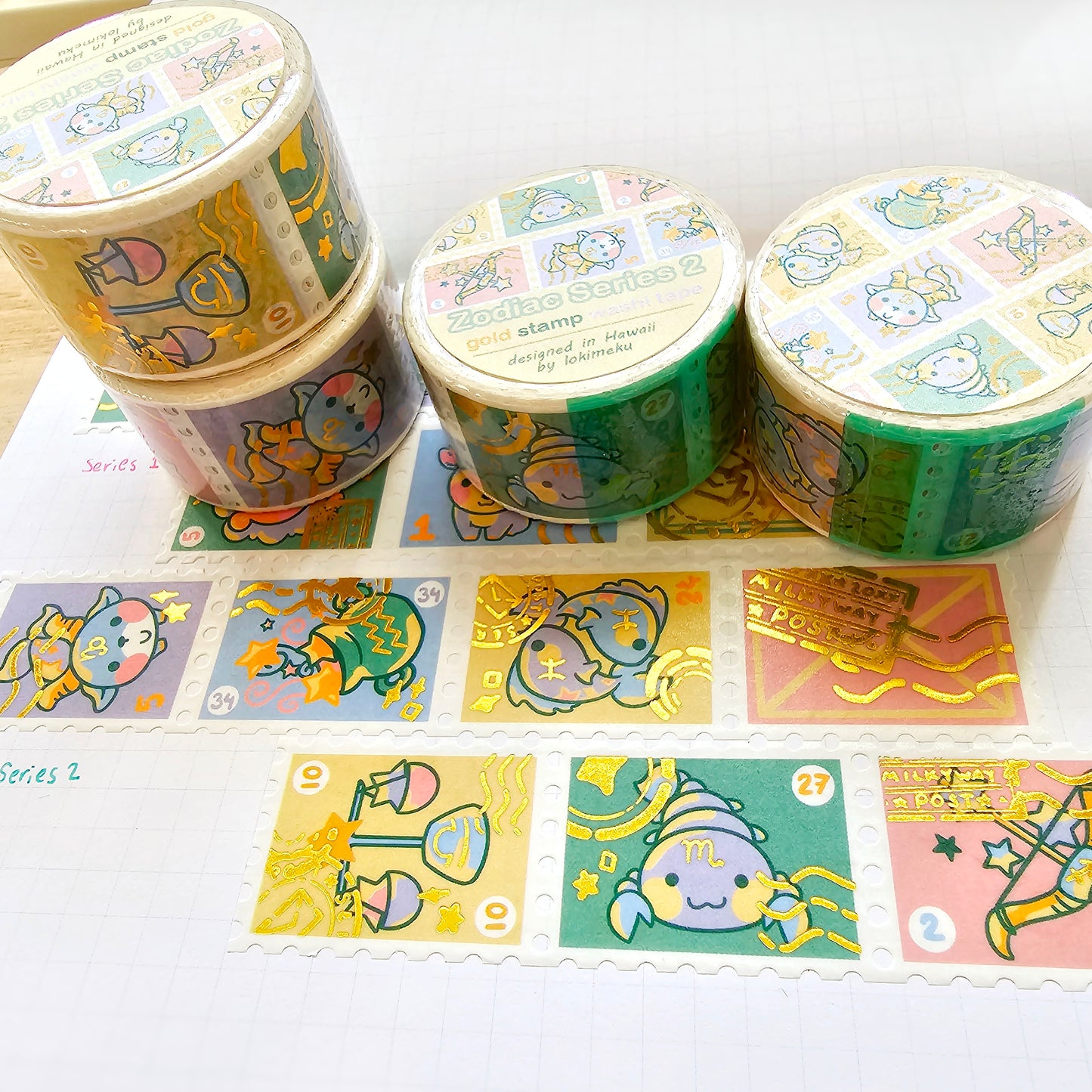 Zodiac Series Gold Stamp Washi Tapes