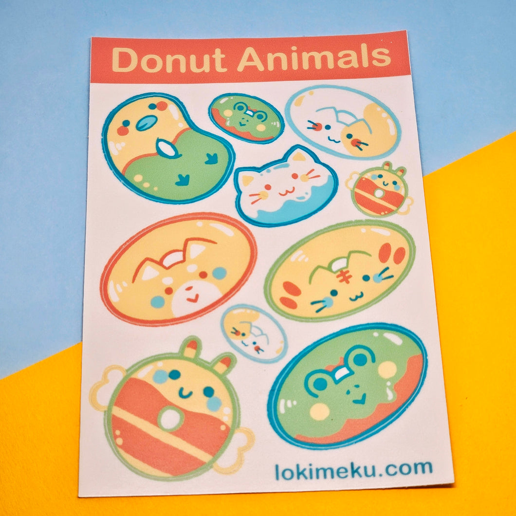 Donut Animals Sticker Sheet