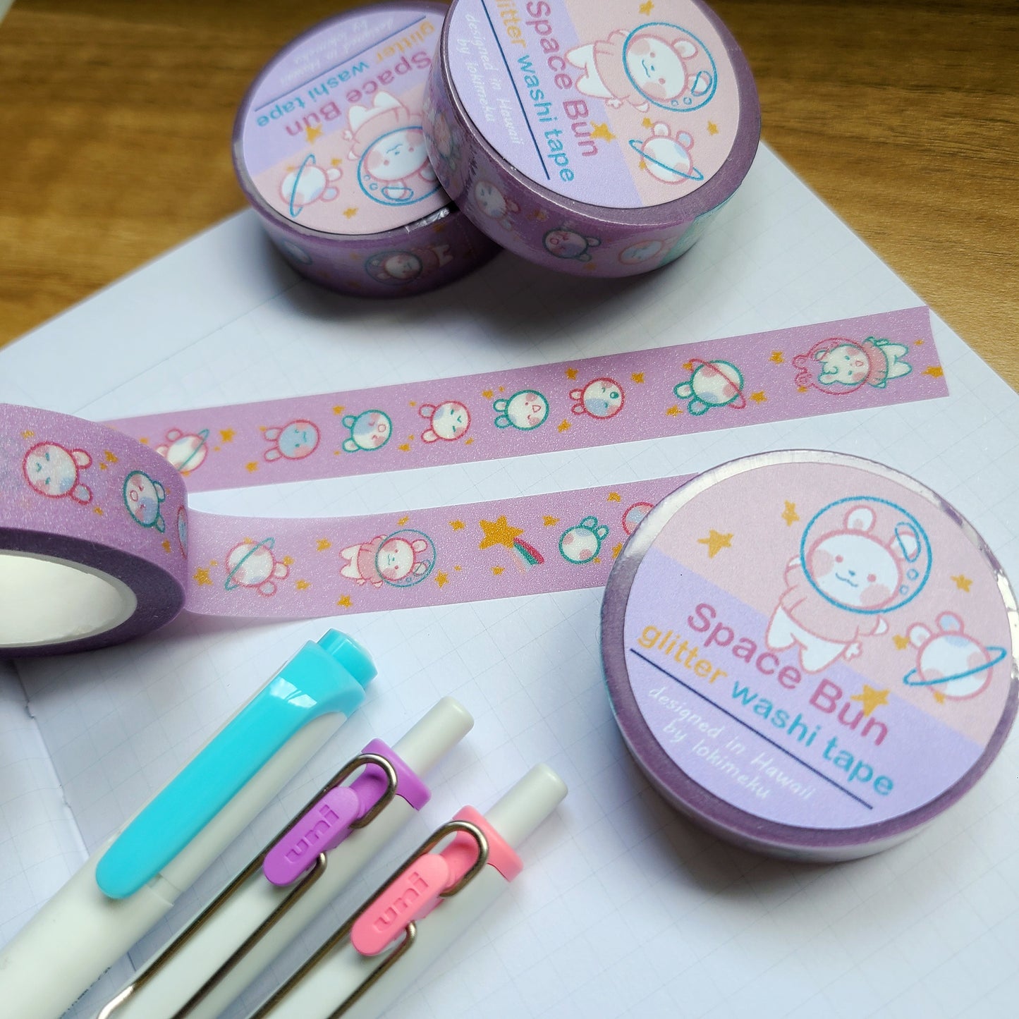 Space Bun Glitter Washi Tape