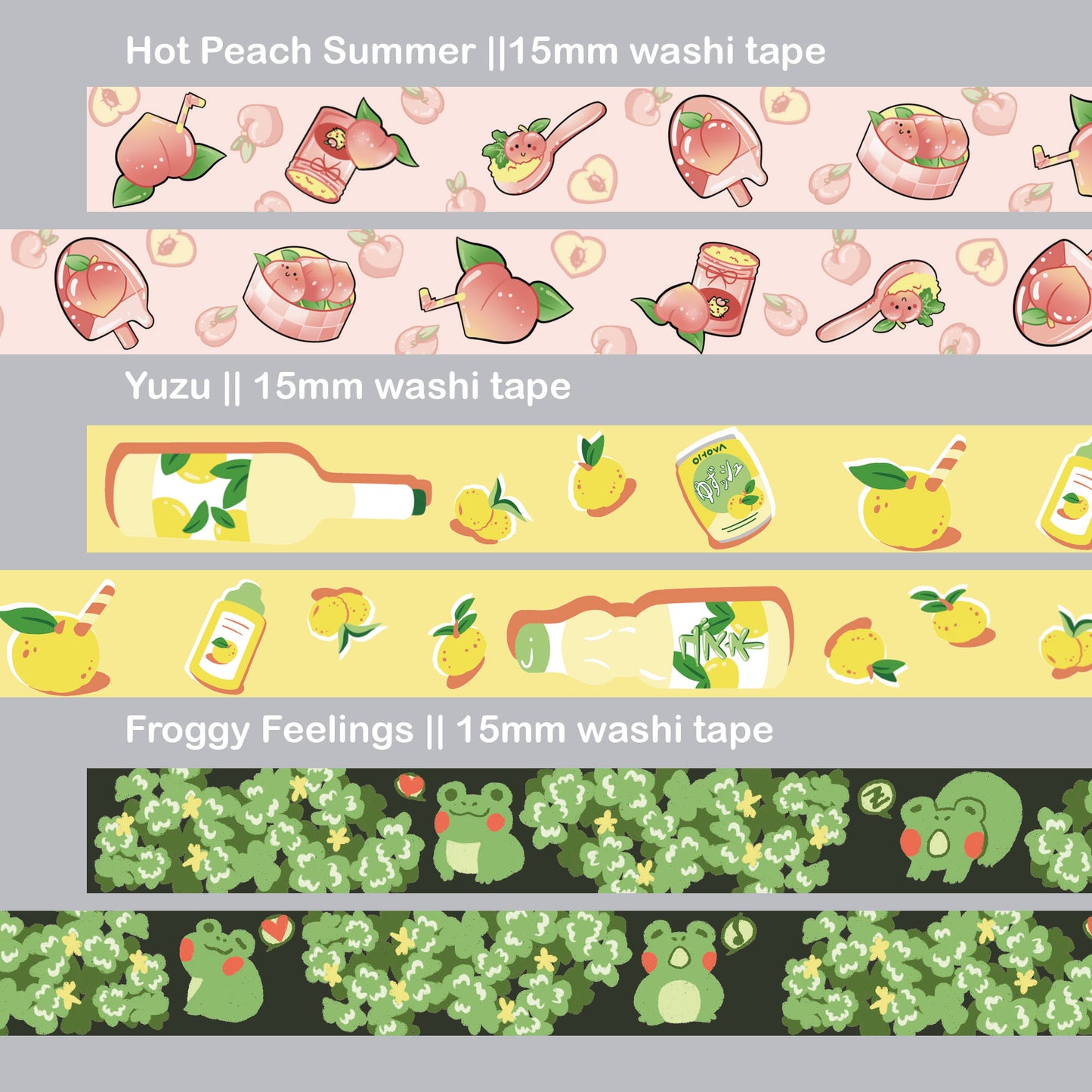 Hot Peach Summer Washi Tape